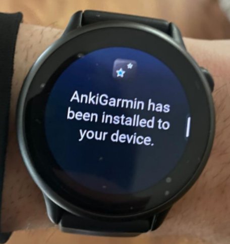 AnkiGarmin installed on Garmin VivoActive 6
